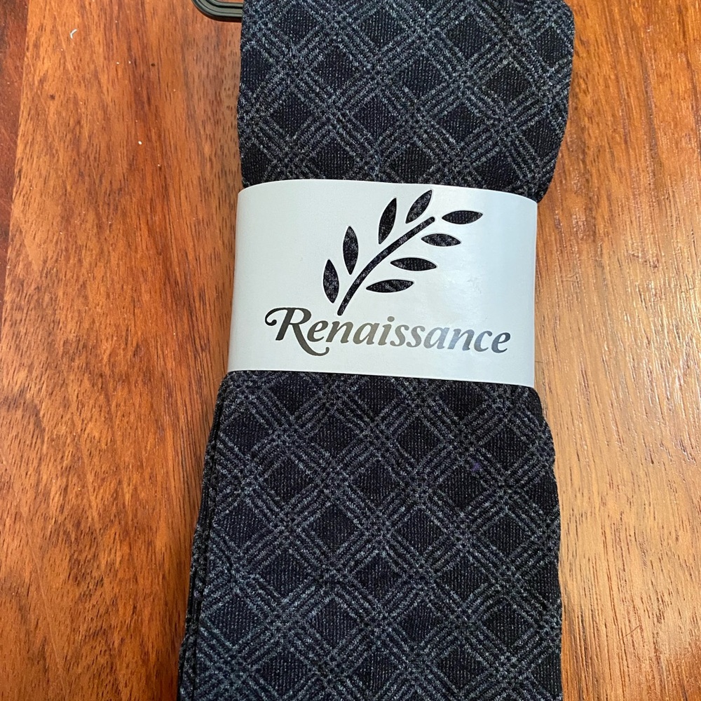 Renaissance Womens black & grey tights in Medium